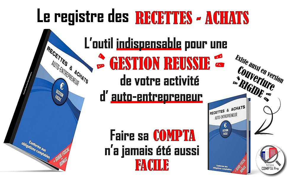 Livre de compte auto micro entrepreneur recettes achats recette dépense microentreprises