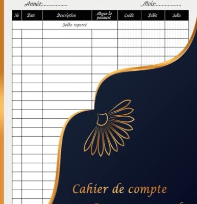 Cahier de Compte Personnel: Pour mieux gérer le budget hebdomadaire et mensuel | Livre de compte familial pour la gestion des finances personnelles