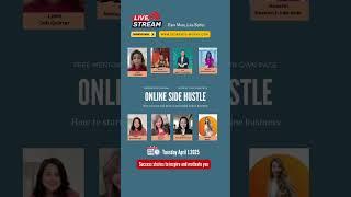 Online side hustle free webinar going live Tuesday 1.2025 at 8pm EST. Register now. Save your spot.
